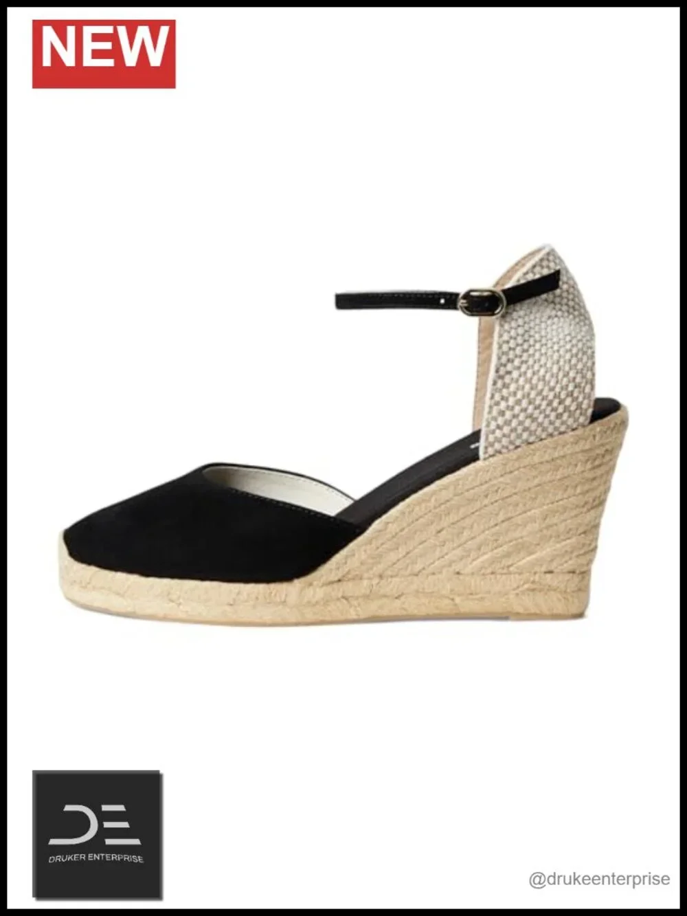 Soludos Marseille Wedge Espadrille Suede Ankle Strap Wedges